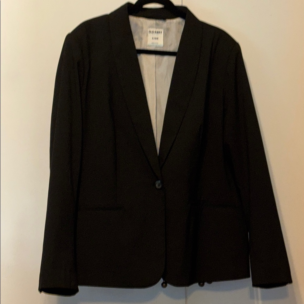 Old Navy Black Blazer Structured Notched Lapel